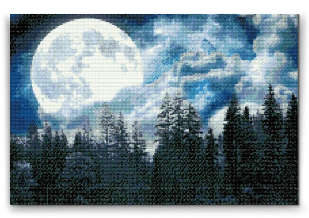 Full Moon Over the Forest Diamond Painting Kit by Nordik Atelier