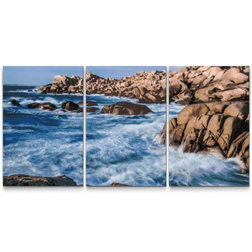 Coastal Waves Triptych Diamond Painting Kit by Nordik Atelier