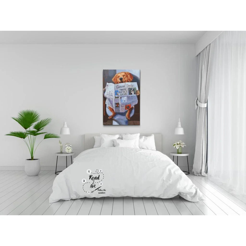 Toilet Reader Dog Funny Diamond Painting Kit by Nordik Atelier