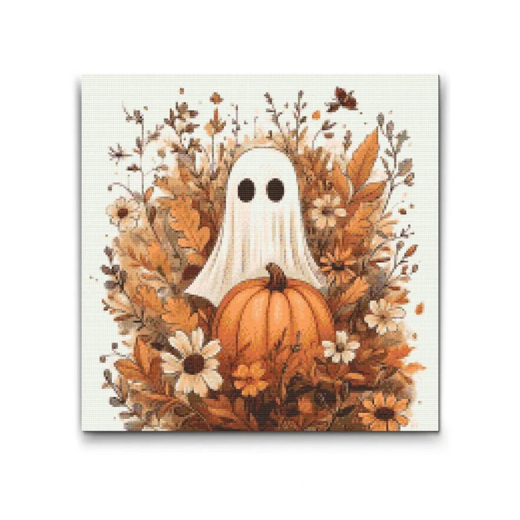 Sweet Ghost with Pumpkin Diamond Painting Kit by Nordik Atelier
