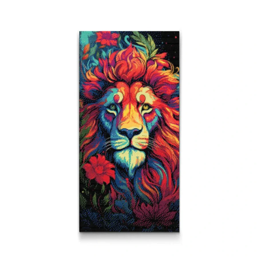Blooming Lion Diamond Painting Kit by Nordik Atelier