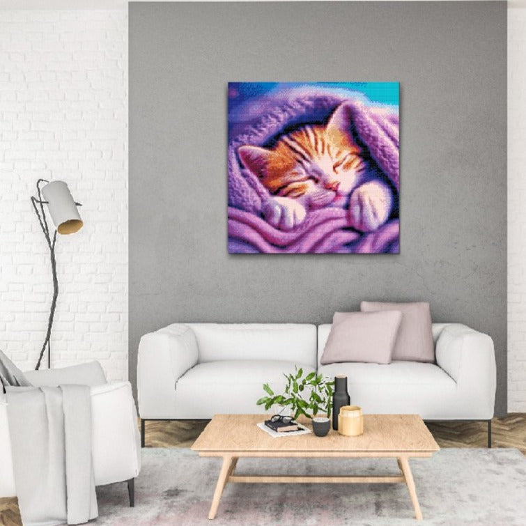Sweet Dreams Kitten Diamond Painting Kit by Nordik Atelier