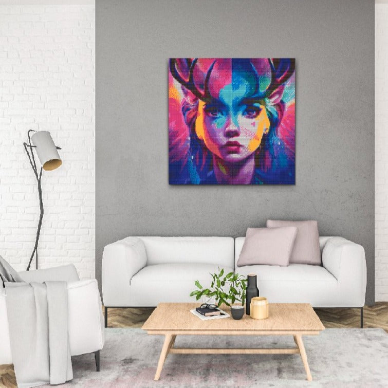 Deer Girl Fantasy Portrait Diamond Painting Kit by Nordik Atelier