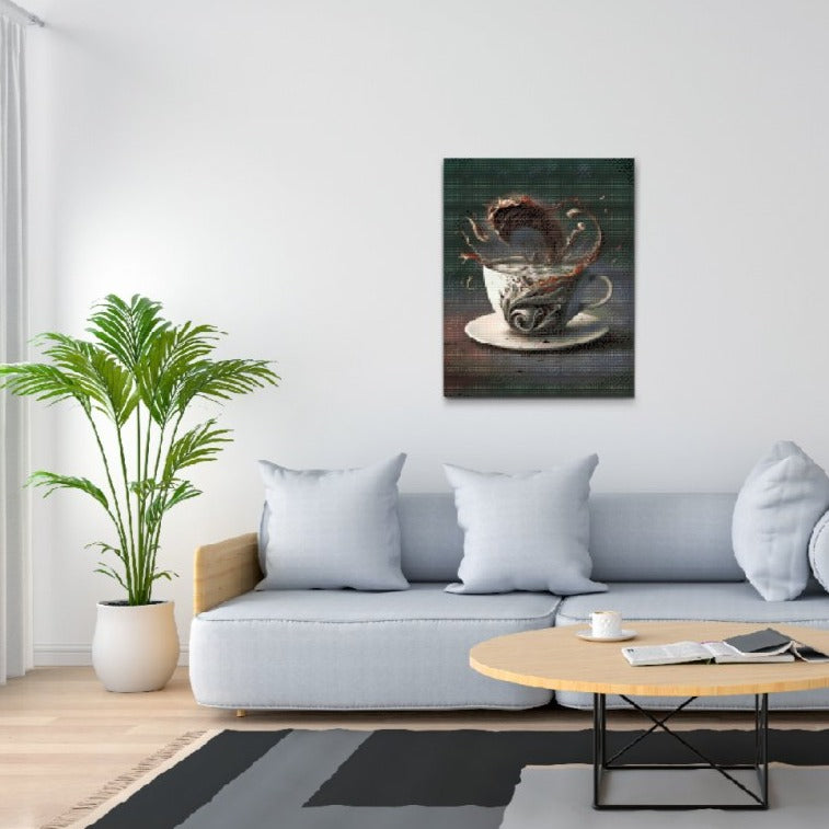 Tsunami in a Cup of Coffee Diamond Painting Kit by Nordik Atelier
