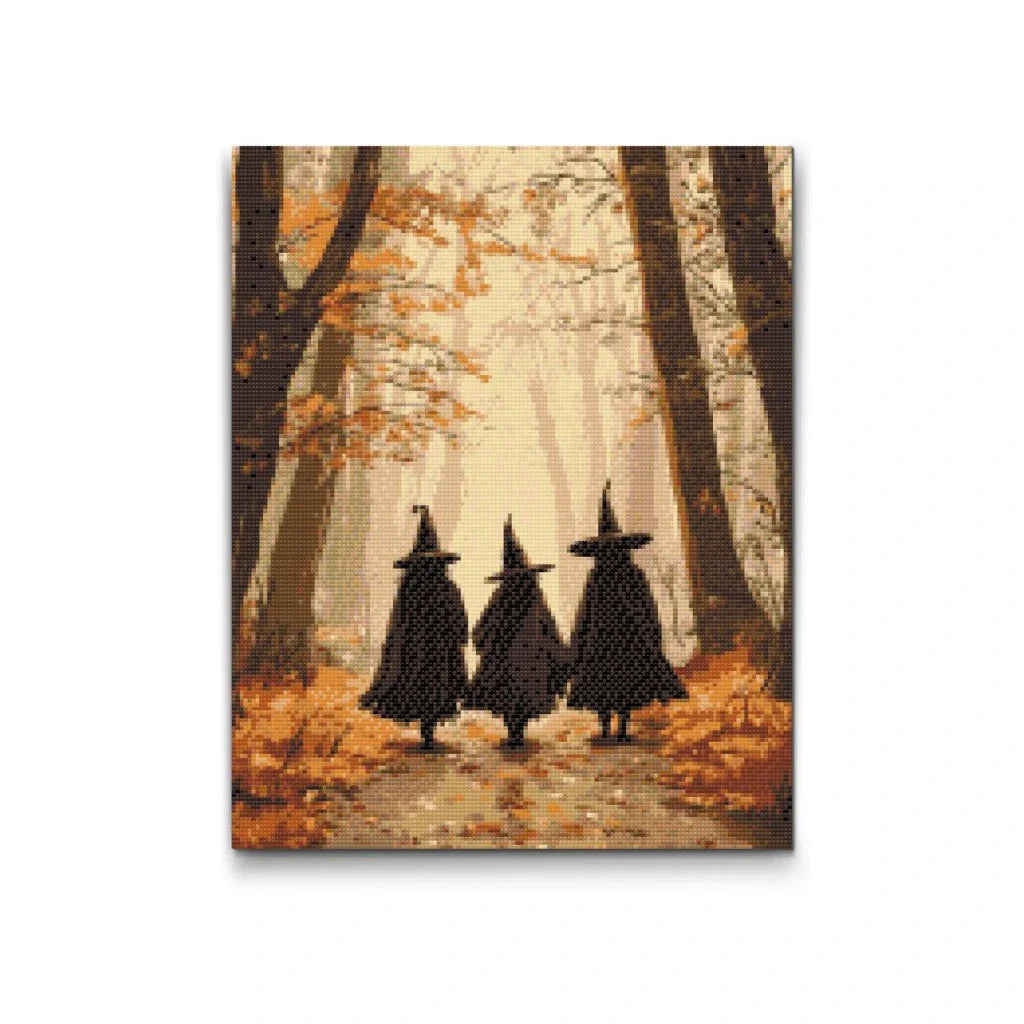 Three Witches in Autumn Forest Diamond Painting Kit by Nordik Atelier