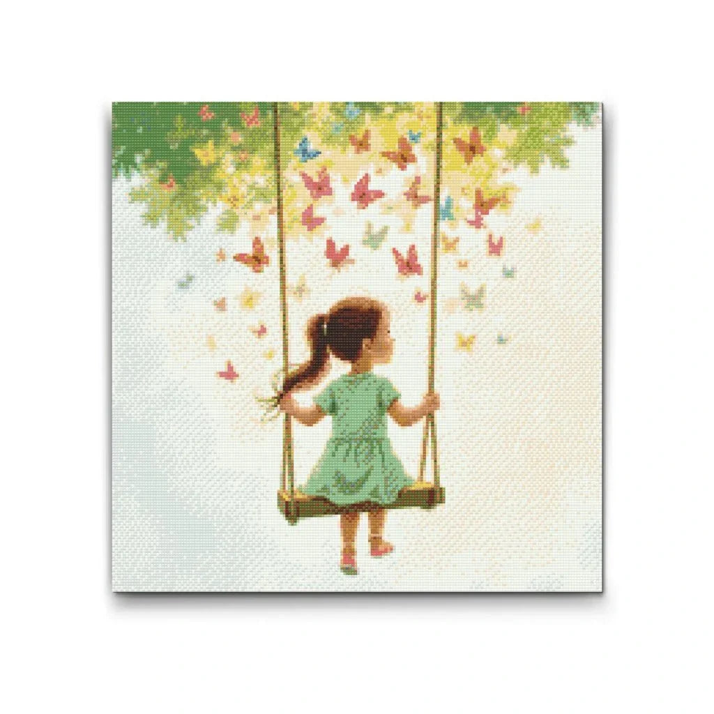 Girl on a Swing Diamond Painting Kit by Nordik Atelier