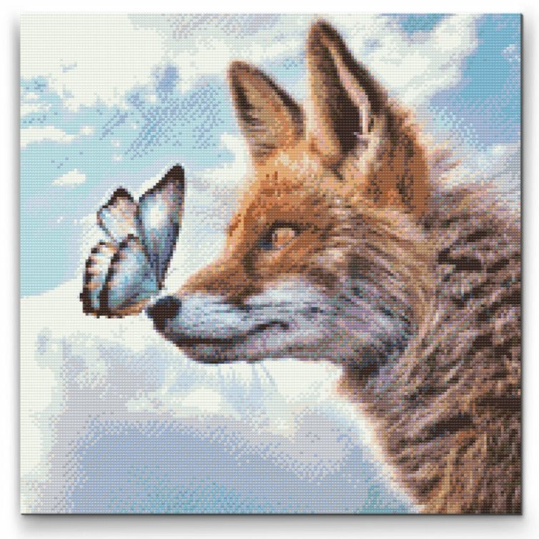 Fox with Butterfly Diamond Painting Kit by Nordik Atelier