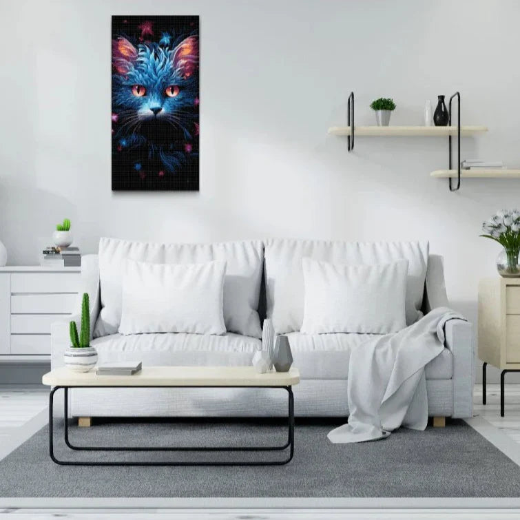 Blue Cat Diamond Painting Kit by Nordik Atelier