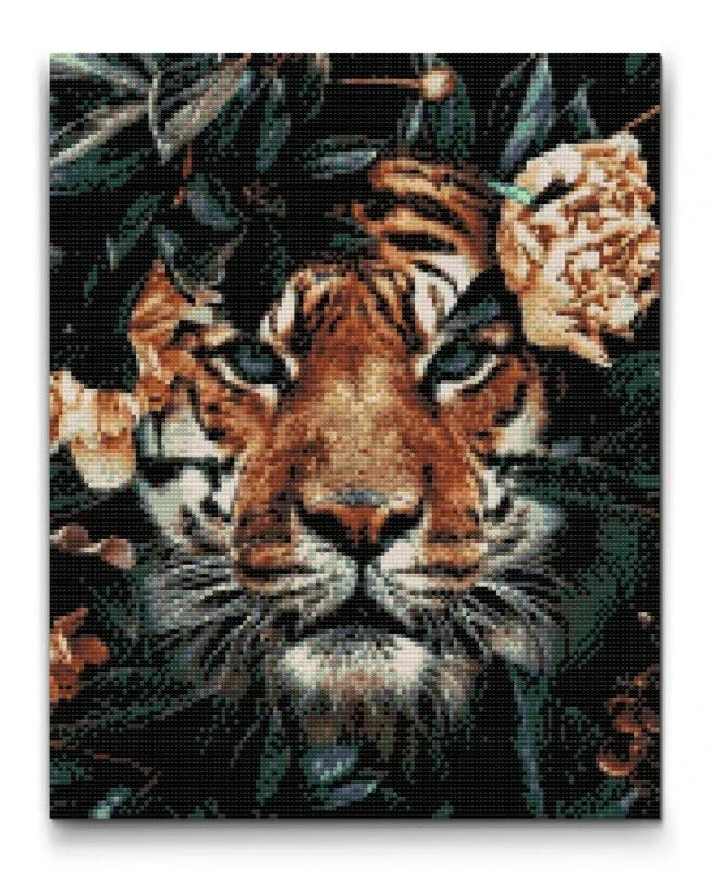 Tiger Among Flowers Diamond Painting Kit by Nordik Atelier
