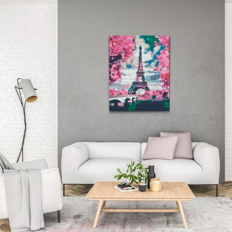 Pink Eiffel Tower Diamond Painting Kit by Nordik Atelier