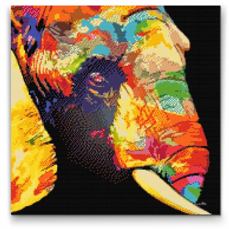 Colourful Elephant Diamond Painting Kit by Nordik Atelier