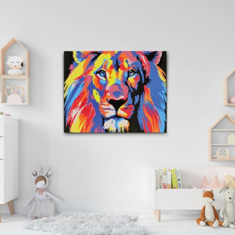 Colourful Lion Diamond Painting Kit by Nordik Atelier