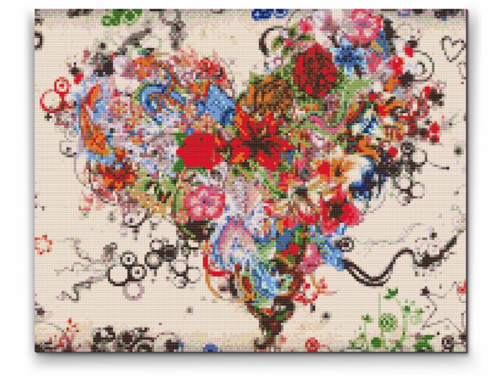 Heart with Flowers Diamond Painting Kit by Nordik Atelier