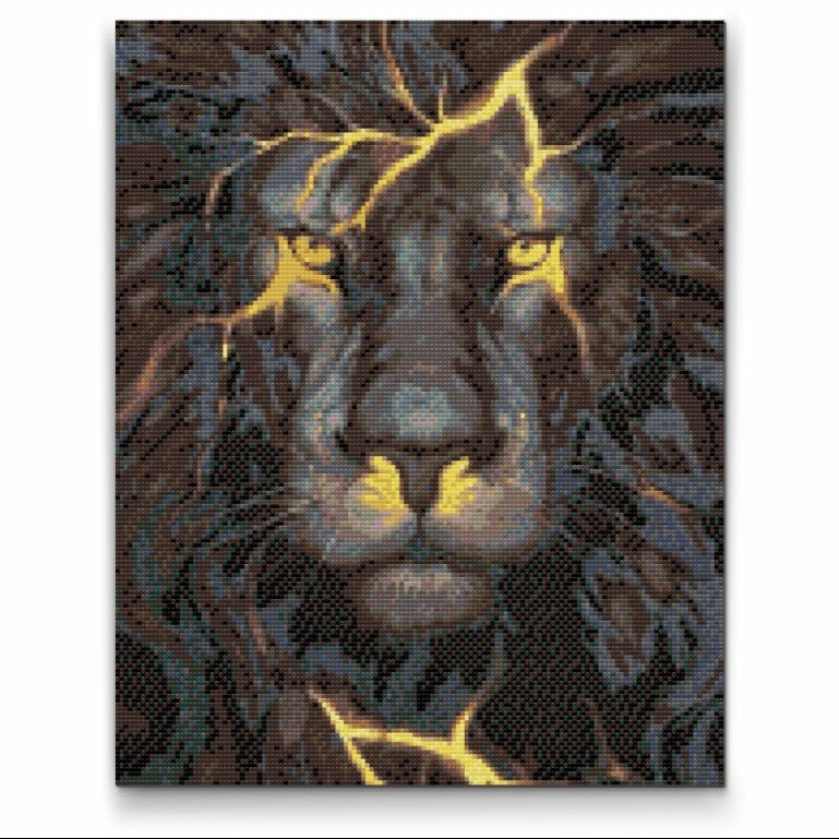 Black Lion Diamond Painting Kit by Nordik Atelier