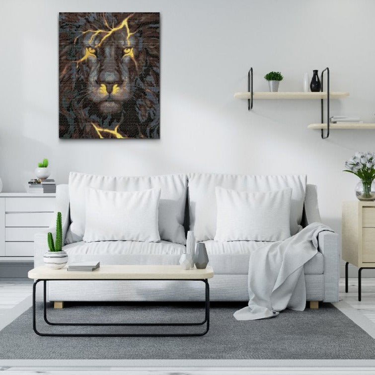 Black Lion Diamond Painting Kit by Nordik Atelier